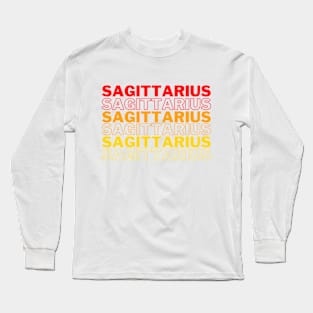 Orange Ombre Sagittarius Design Long Sleeve T-Shirt